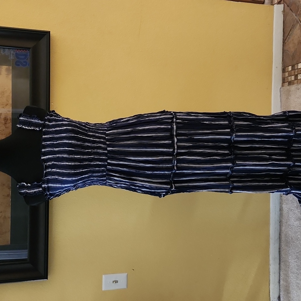 NBW Beautiful Forever 21 navy blue and white stripe dress size S
